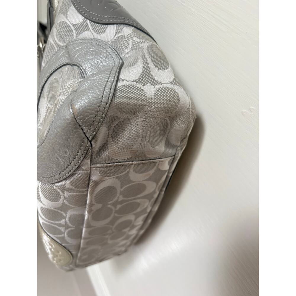 Y2k Coach Madison Mia Circle Patchwork Tote Shoulder Bag Silver Gray Vintage - Picture 5 of 9